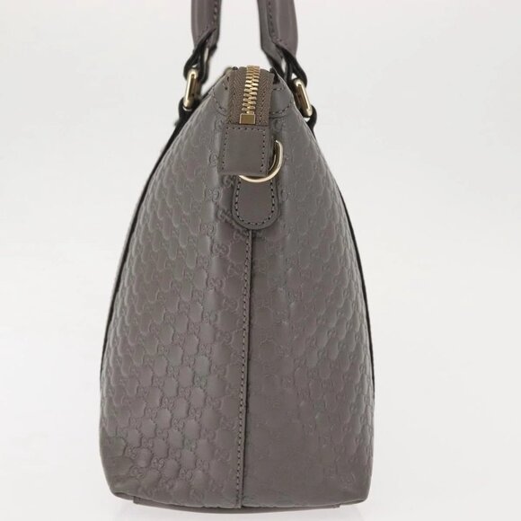 GUCCI Micro GG Guccissima Bag Leather Outlet Light gray 449656 Auth 146581 - Picture 6 of 16